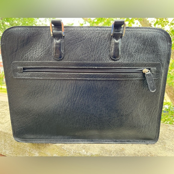 Casa Lopez Black Handmade Genuine Leather Briefcase Bag  - made In Argentina - - Picture 11 of 12